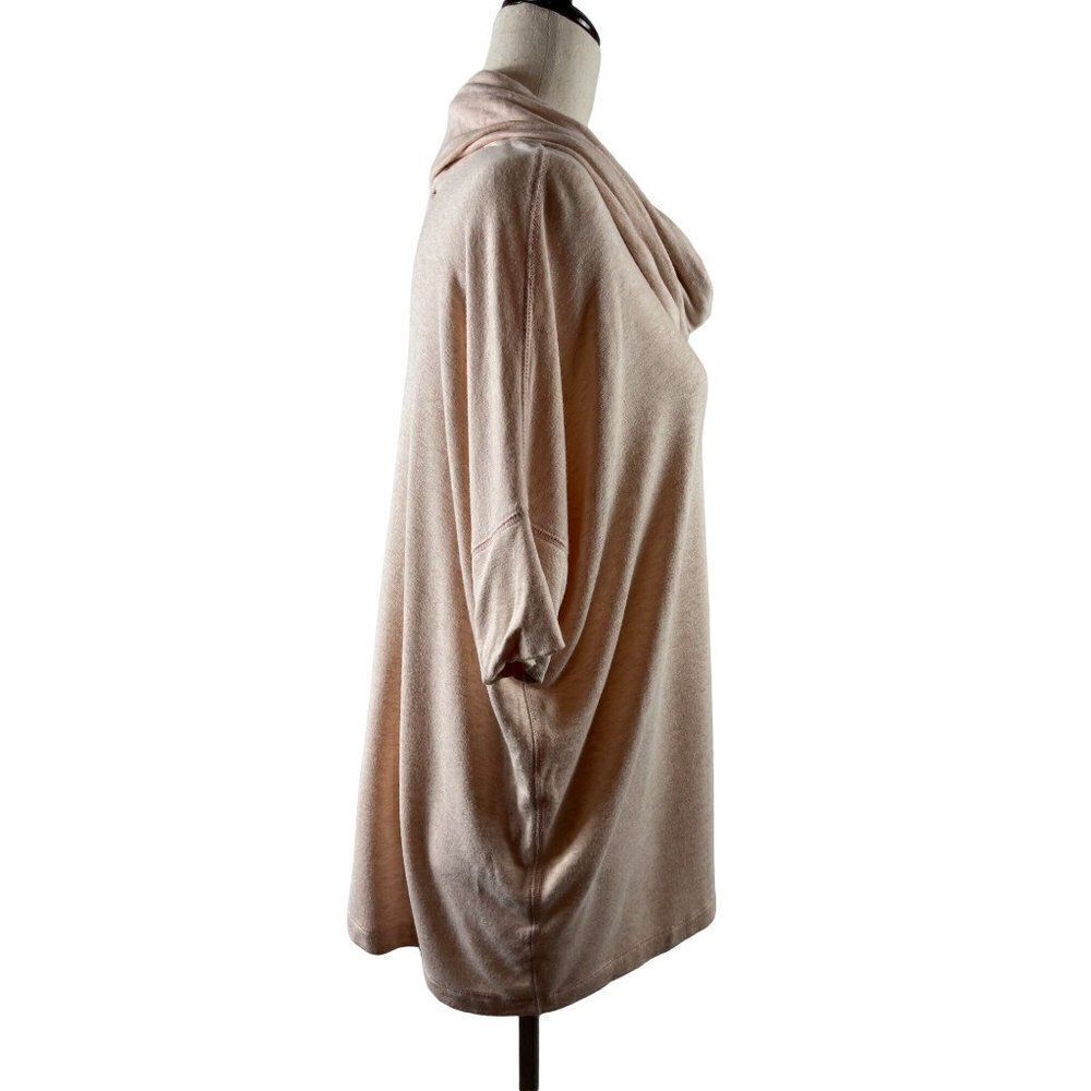 Lou & Grey Signaturesoft Cowl Short Sleeve Tunic Top Small Orange Rayon Stretchy - Picture 3 of 8